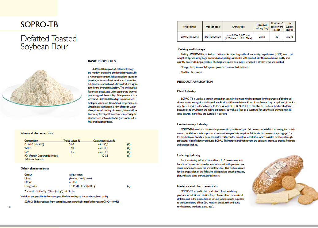 Defatted Toasted soybean flour